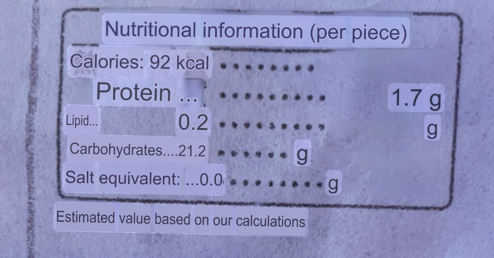 nutrition label