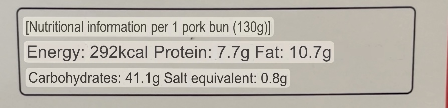 Nutritional information 