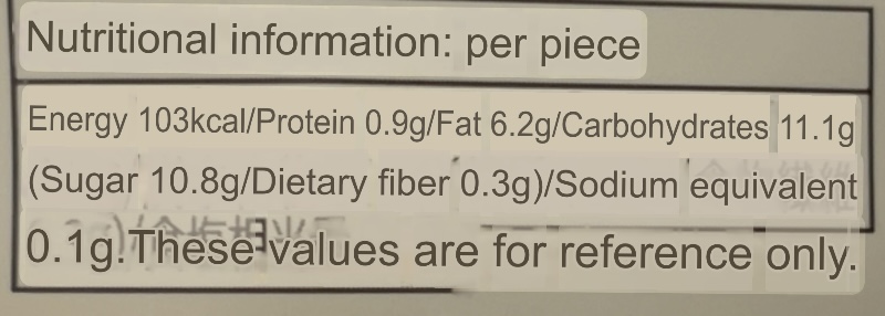 Nutritional information 